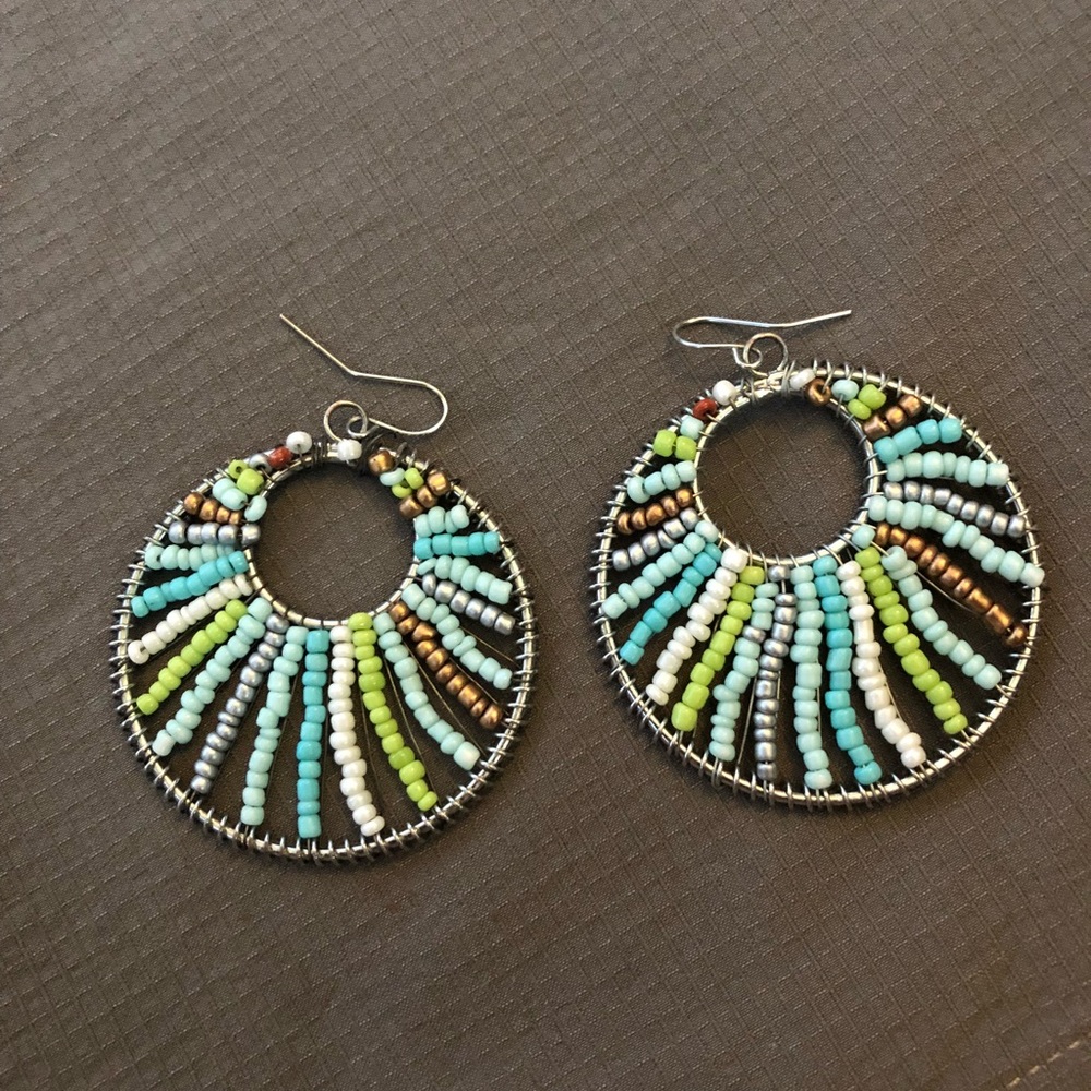 Round beaded earrings